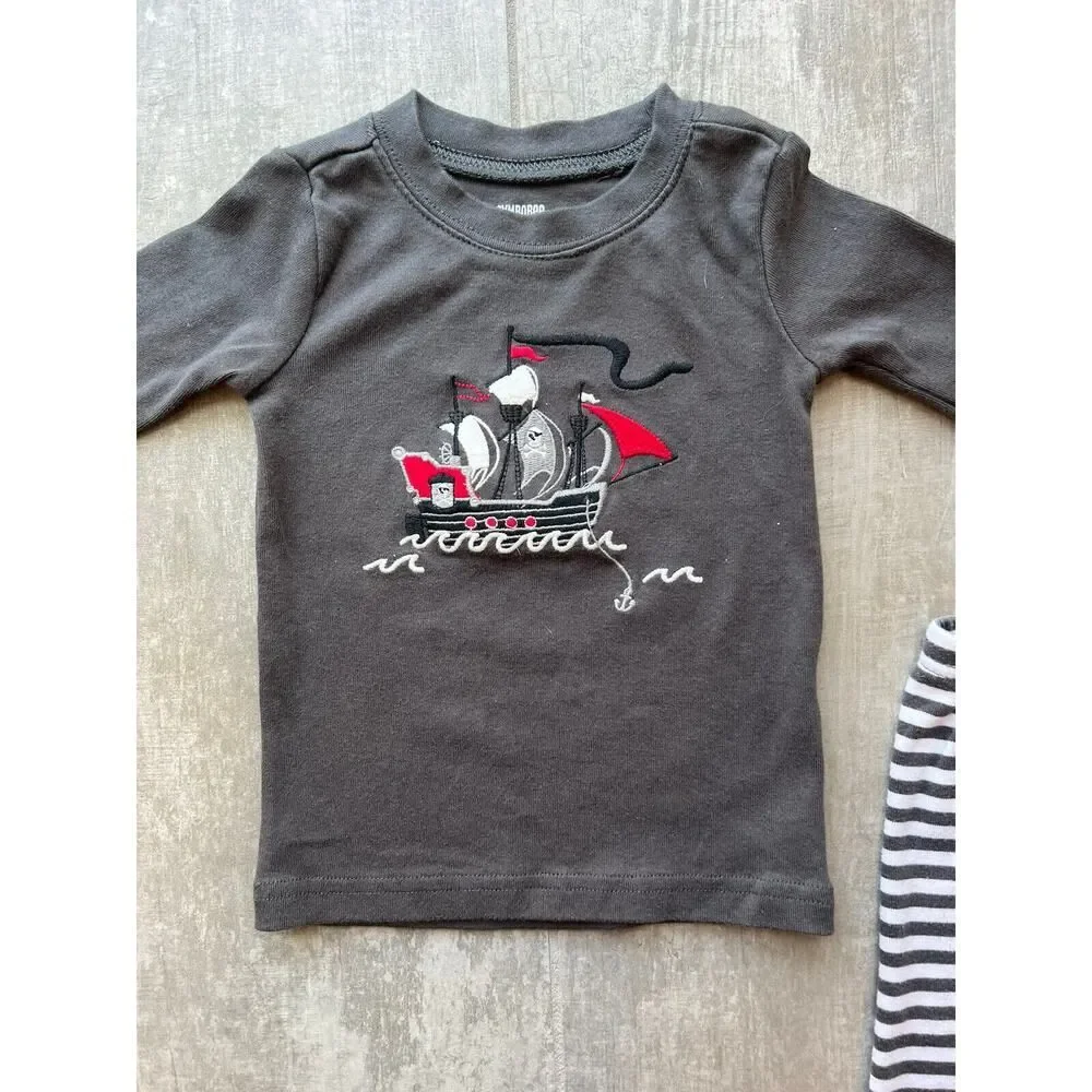 2 Piece Set Gymboree Pirate Pajamas Boys Cotton Snug Fitting Pjs Sleep Lounge 2T